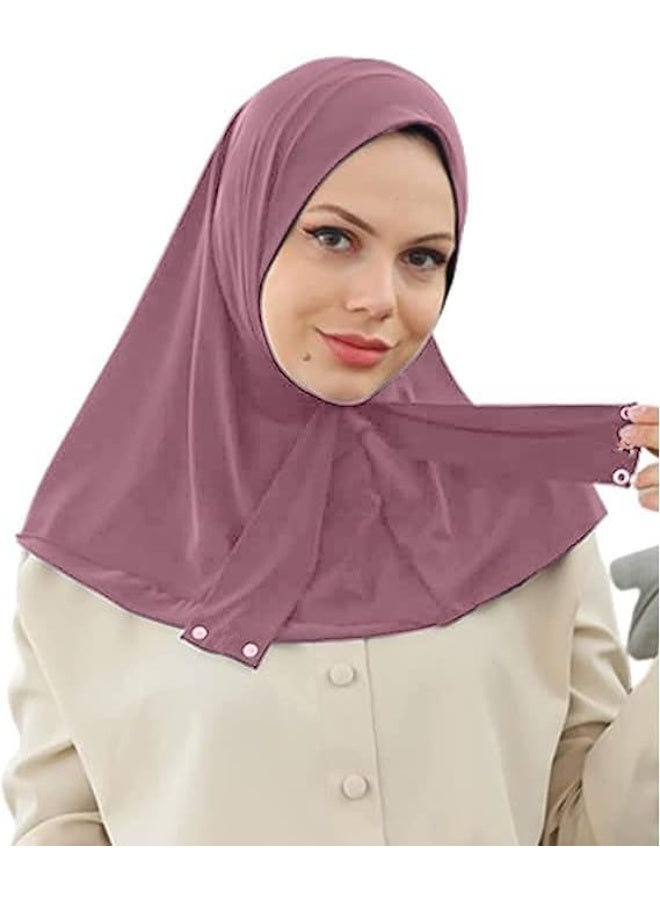 Fashion Muslim Hijab for Women Instant Snap Fastener Hijab Inner Cap Full Cover Head Wraps Scarf Islam Turban Caps - Image 1